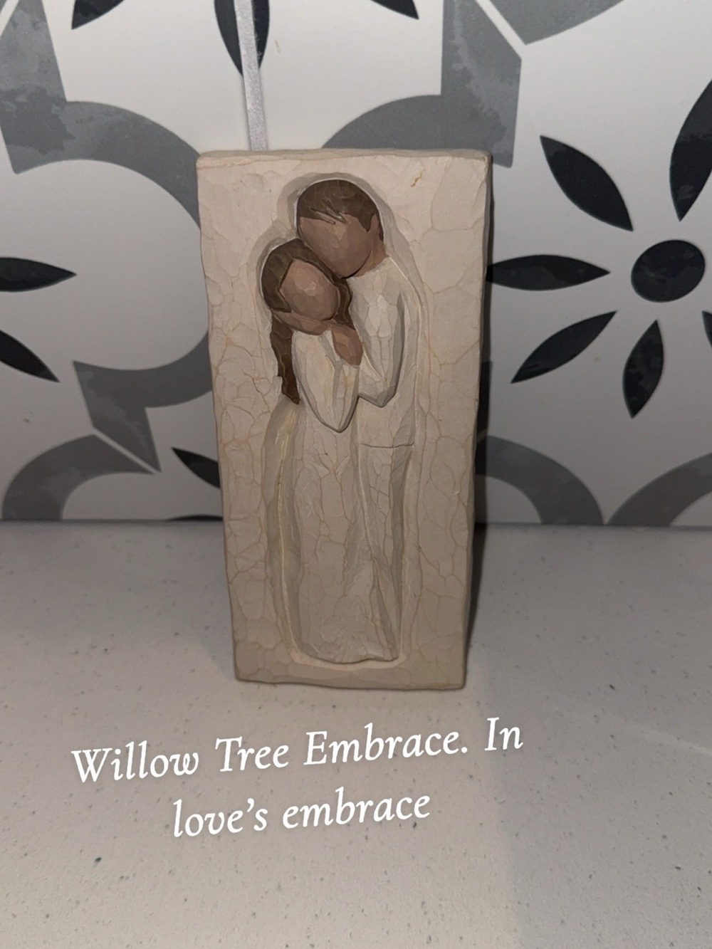 Willow Tree Embrace Wall Hanging - Cream and Brown